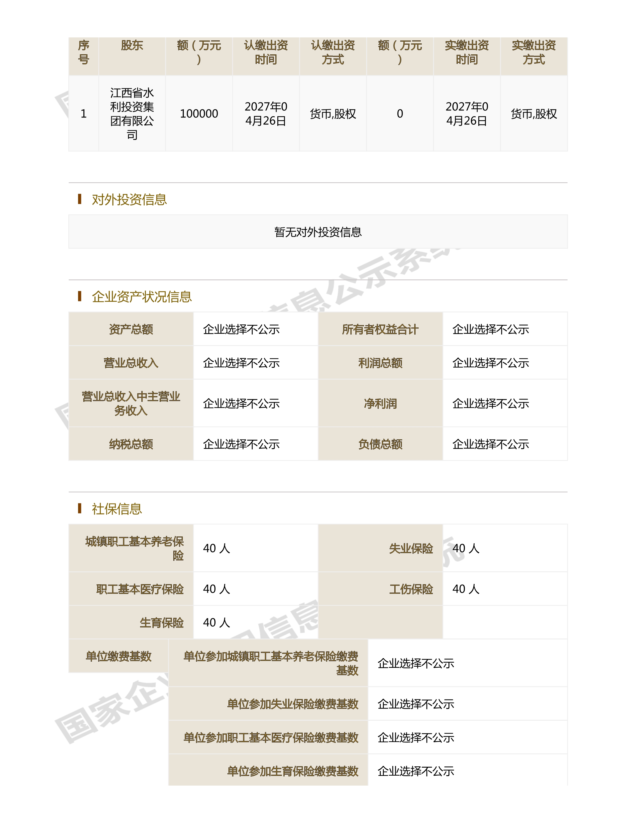 江西省水利水電開(kāi)發(fā)有限公司（原建設(shè)集團(tuán)）報(bào)告